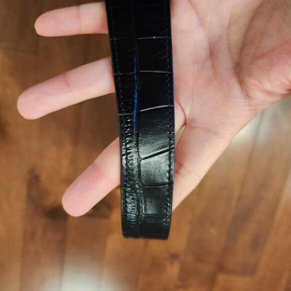 Danier black leather croc-effect geniune leather shoulder bag - Picture 5 of 12